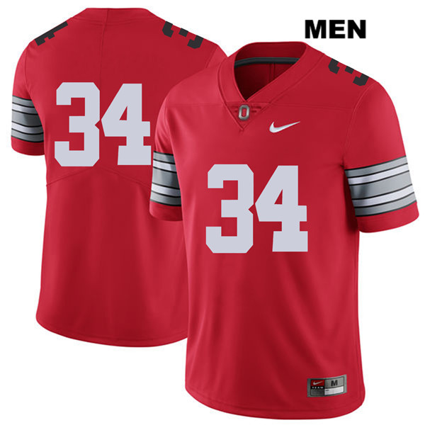 Ohio State Buckeyes Men's Mitch Rossi #34 Red Authentic Nike 2018 Spring Game No Name College NCAA Stitched Football Jersey MD19T53EJ